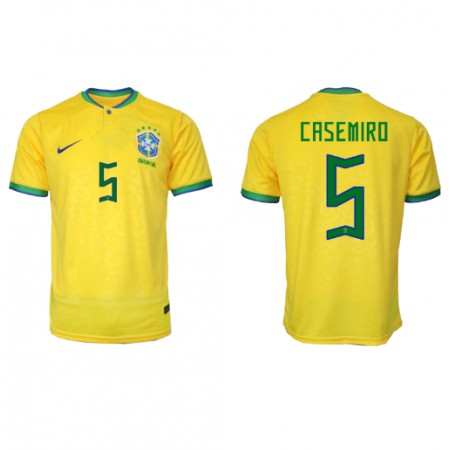 Brasilien Casemiro 5 Hjemme VM 2022 - Fodboldtrøjer (S/S)